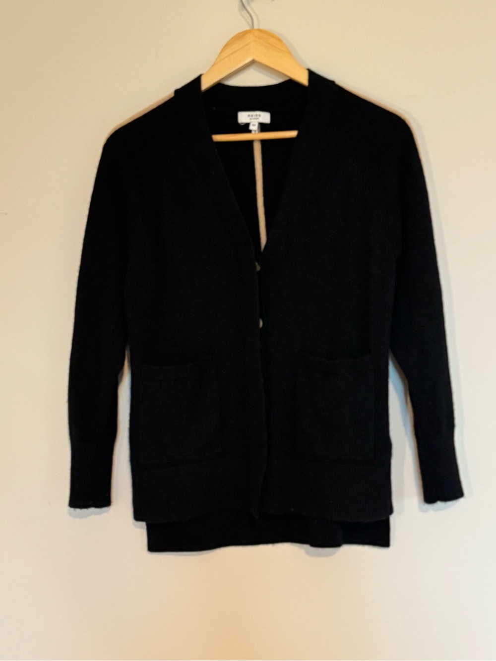 REISS Amber Black Camel Stripe Cashmere Cardigan XS - Picture 9 of 15